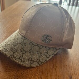 Gucci Beige and Brown Monogram Baseball Cap
